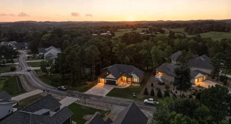 Neighborhood at dusk