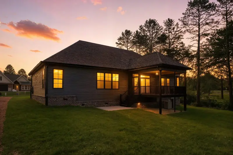 Back of home at dusk