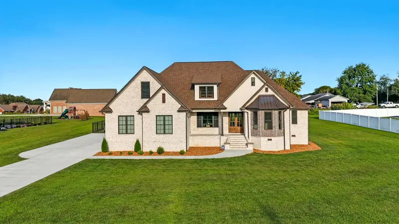 Brick home, front